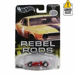 【送料無料】模型車 モデルカー ホットホイールブラウナーホークロッドhot wheels69 brawner hawk 34 rebel rods limited edition 120000 2004 long｜hokushin