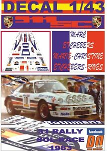 【送料無料】模型車 モデルカー デカールポルシェロスマンズエチェバーズソルレースdecal 143 porsche 911 sc rothmans metchebers rsolrace 1983 dnf 09