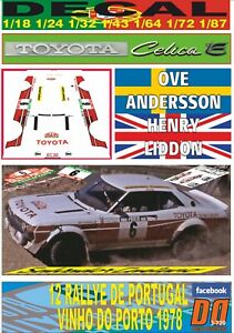 【送料無料】模型車 モデルカー デカールトヨタセリカアンダーソンポルトガルdecal toyota celica 2000 gt oandersson r portugal 1978 7th 09