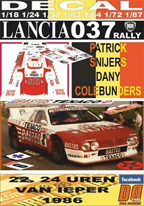 【送料無料】模型車 モデルカー デカルランチアラリーウレンヴァンdecal lancia 037 rally psnijers 24 uren van ieper 1986 2nd 09｜hokushin