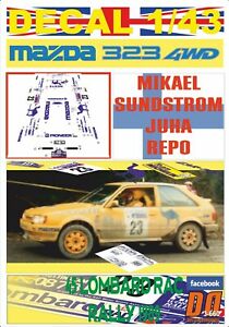 【送料無料】模型車 モデルカー デカールマツダサンドストロームdecal 143 mazda 323 4wd msundstrom rac r 1989 7th 09|hokushin