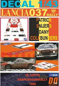 【送料無料】模型車 モデルカー デカルランチアラリーハスペングーラリーdecal 143 lancia 037 rally psnijers haspengouwrally 1986 dnf 09|hokushin