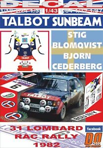 【送料無料】模型車 モデルカー デカールタルボットサンビームロータスdecal talbot sunbeam lotus sblomqvist rac r 1982 8th 09|hokushin