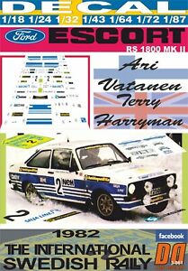 【送料無料】模型車 モデルカー デカールフォードエスコートバタネンスウェーデンdecal ford escort rs 1800 mk ii avatanen swedish r 1982 2nd 09
