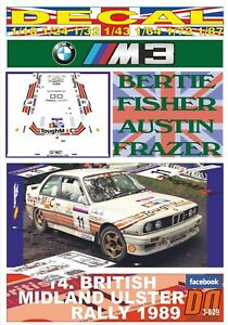 【送料無料】模型車 モデルカー デカルバーティフィッシャーアルスターdecal bmw m3 bertie fisher ulster r 1989 4th 09|hokushin