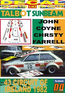 【送料無料】模型車 モデルカー デカールタルボットサンビームロータスコインオブアイルランドdecal talbot sunbeam lotus j coyne c of ireland 1982 4th 09