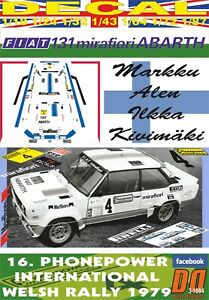 【送料無料】模型車 モデルカー デカールフィアットアバルトアレンウェールズdecal fiat 131 abarth malen welsh r 1979 dnf 09|hokushin