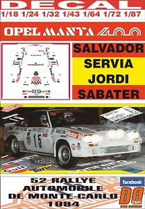 【送料無料】模型車 モデルカー デカルオペルマンタモンテカルロdecal opel manta 400 sservia rmontecarlo 1984 dnf 09