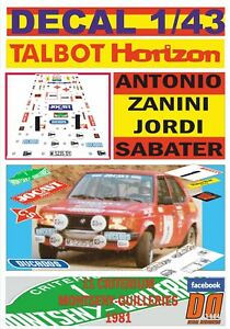 【送料無料】模型車 モデルカー デカールタルボットホライゾンザニーニモンセニーギレリーズdecal 143 talbot horizon azanini cmontsenyguilleries 1981 5th 09|hokushin