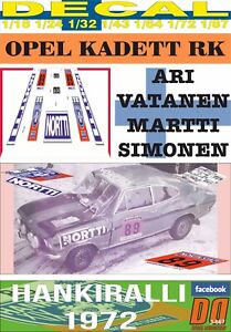 【送料無料】模型車 モデルカー デカルオペルカデットバタネンハンキラリdecal opel kadett rk avatanen hankiralli 1972 dnf 09