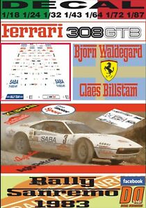 【送料無料】模型車 モデルカー デカールフェラーリビョルンワルデガードラリーサンレモdecal ferrari 308 gtb bjorn waldegard rally sanremo 1983 dnf 09|hokushin