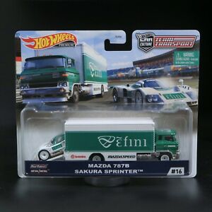 【送料無料】模型車 モデルカー ホットホイールチームトランスポートサクラスプリンターマツダブランドhot wheels team transport mazda 787b with sakura sprinter brand