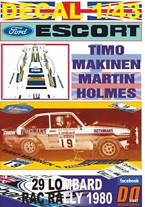 【送料無料】模型車 モデルカー デカールフォードエスコートマキネンdecal 143 ford escort rs 1800 mkii tmakinen rac r 1980 6th 09|hokushin