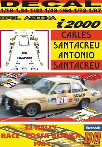【送料無料】模型車 モデルカー デカルオペルアスコナサンタクレウレースコスタブランカdecal opel ascona i2000 csantacreu r racecosta blanca 1984 7th 09｜hokushin