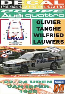 【送料無料】模型車 モデルカー デカルアウディクーペクアトロオリヴィエタンゲイーペルdecal audi coupe quattro olivier tanghe ypres 24 hours r 1986 13rd 09|hokushin