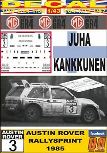【送料無料】模型車 モデルカー デカルメトロジュハカンクネンオースティンローバーラリーdecal mg metro 6r4 juha kankkunen austin rover rallysprint 1985 09｜hokushin