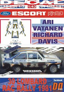 【送料無料】模型車 モデルカー デカールフォードエスコートバタネンdecal ford escort rs 1800 mkii avatanen rac r 1981 2nd 09|hokushin
