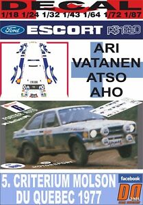 【送料無料】模型車 モデルカー デカールフォードエスコートバタネンクリテリウムモルソンケベックdecal ford escort rs 1800 mkii avatanen criterium molson quebec 1977 dnf 09|hokushin