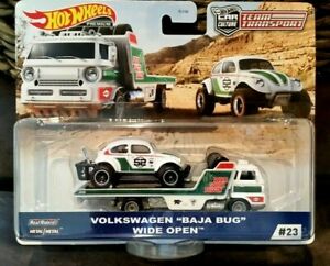 【送料無料】模型車 モデルカー ホットホイールチームフォルクスワーゲンバハバグワイドオープンhot wheels team transport 23 volkswagen baja bug amp; wide open vw sealed