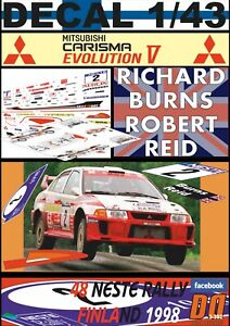 【送料無料】模型車 モデルカー デカルカリスマフィンランドdecal 143 mitsubishi carisma gt evo v rburns rfinland 1998 5th 08 12,610円