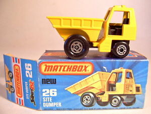【送料無料】模型車 モデルカー マッチボックスサイトダンパーイエローミントインボックスmatchbox sf no 26c site dumper yellow mint in box