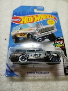 【送料無料】模型車 モデルカー ノヴァワゴンガッサーオリジナルホットホイールデカール64 nova wagon gasser decaled hot wheels polished edition on original car｜hokushin