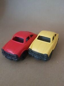 【送料無料】模型車 モデルカー アメリカリサイクルプラスチックロングred and yellow cars by green toys made with recycled plastic made in usa 4 long