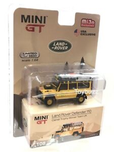 【送料無料】模型車 モデルカー ミニミジョランドローバーディフェンダーダトロフィーmini gt mijo exclusive land rover defender 110 camel trophy winner 1989｜hokushin 14,039円