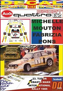 【送料無料】模型車 モデルカー デカールアウディクワトロスポーツフルdecal audi quattro sport e2 m mouton manx r 1985 dnf full 01 12,182円