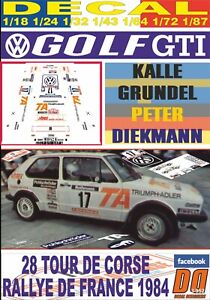【送料無料】模型車 モデルカー デカールフォルクスワーゲンゴルフギットグランデルツールドコルスdecal volkswagen golf git k grundel tour de corse 1984 13rd 01