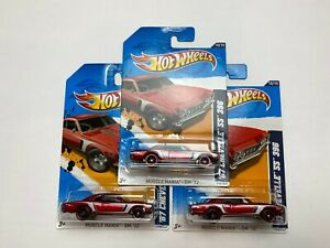 【送料無料】模型車 モデルカー ホットホイールマッスルマニアシリーズシェベルレッドロットhot wheels vhtf 2012 muscle mania series 67 chevelle ss 396 red lot of 3|hokushin