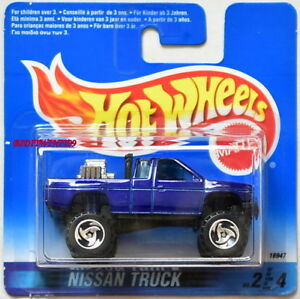 【送料無料】模型車 モデルカー ホットホイールブラウカーツカーテhot wheels 1996 nissan lkw 24 blau kurz karte w