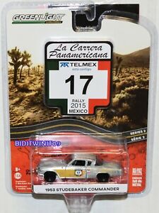 【送料無料】模型車 モデルカー グリーンライトラカレラセリエスチュードベーカーコマンダンテチェイスヴェルデマキナgreenlight la carrera serie 2 1953 studebaker comandante chase verde maquina w｜hokushin