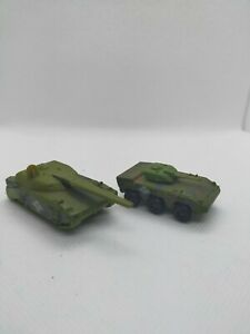 【送料無料】模型車 モデルカー ヴィンテージマジョレットフランスvintage majorette france military armoured tanks x2 very good condition