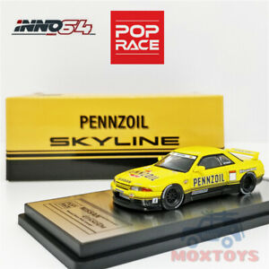 【送料無料】模型車 モデルカー ポップレース×スカイラインパンデムペンゾイルレトロリバリーpoprace x inno64 164 nissan skyline gtr r32 pandem pennzoil retro livery