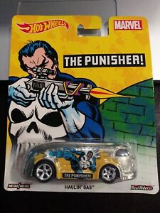 【送料無料】模型車 モデルカー ホットホイールマーベルパニッシャーハウリンガスリアルライダーイエローhot wheels marvel the punisher haulin gas real riders yellow
