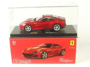 【送料無料】模型車 モデルカー フェラーリポルトフィノダークレッドメタリックブブラゴferrari portofino dark red metallic 143 bburago｜hokushin
