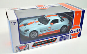 【送料無料】模型車 モデルカー メルセデスベンツガルフスケールバイモーターマックスmercedesbenz sls amg gt3 gulf 124 scale by motormax｜hokushin