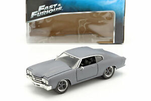 【送料無料】模型車 モデルカー シボレーシェベルマットグレージェイダトイズdoms chevrolet chevelle ss fast and furious matt grey 124 jada toys｜hokushin