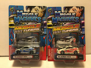 【送料無料】模型車 モデルカー マッスルマシンチューナーアクラバージョンレアmuscle machines tuners 02 acurra rsx t04 05 t04 11 164 2 versions rare|hokushin