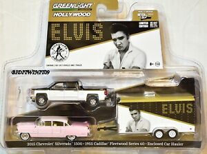 【送料無料】模型車 モデルカー グリーンライトハリウッドエルビスシボレーシルバラードキャデラックgreenlight hollywood elvis 2015 chevrolet silverado 1500 1955 cadillac w