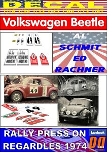 【送料無料】模型車 モデルカー コントラリーシュミットプレスデカールフォルクスワーゲンビートルdecal volkswagen beetle by schmit press on regardless rally 1974 01