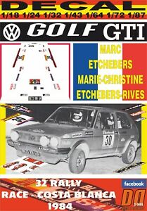 【送料無料】模型車 モデルカー デカールフォルクスワーゲンゴルフエッチバーレースコスタブランカdecal volkswagen golf gti 18 m etchebers r racecosta blanca 1984 dnf 01