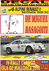【送料無料】模型車 モデルカー デカールルノーアルパインミゲルラリークラシックマヨルカdecal renault alpine miguel rally classic mallorca 2008 01