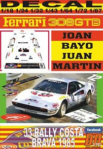 【送料無料】模型車 モデルカー デカールフェラーリコスタブラバdecal ferrari 308 gtb j bayo r costa brava 1985 7th 01