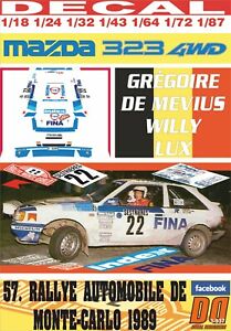 【送料無料】模型車 モデルカー デカールマツダデメビウスモンテカルロdecal mazda 323 4wd g de mevius r montecarlo 1989 12nd 01