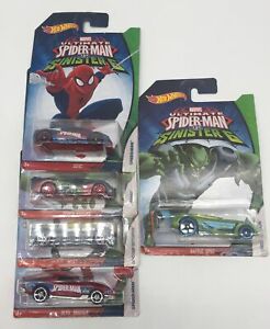 【送料無料】模型車 モデルカー ホットホイールスパイダーロットhot wheels ultimate spider man sinister 6 lot of five