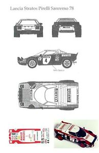【送料無料】模型車 モデルカー ランチアストラトスピレリラリーサンレモデカールlancia stratospirellirally sanremo 80decal 124