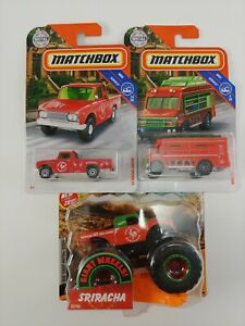 【送料無料】模型車 モデルカー ホットホイールマッチボックスシラーチャロットhot wheelsmatchbox siracha lot of 3