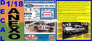 【送料無料】模型車 モデルカー アネックスデカールフォードエスコートロスマンズアリバタネンポルトガルannex decal 118 ford escort rs 1800 mk ii rothmans ari vatanen r portugal 01
